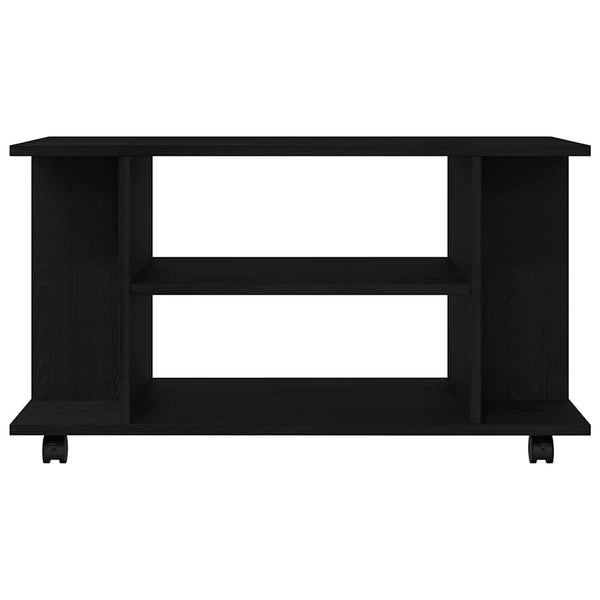 TV-Schrank Schwarz Eichen-Optik Rollen 80x40x45 cm