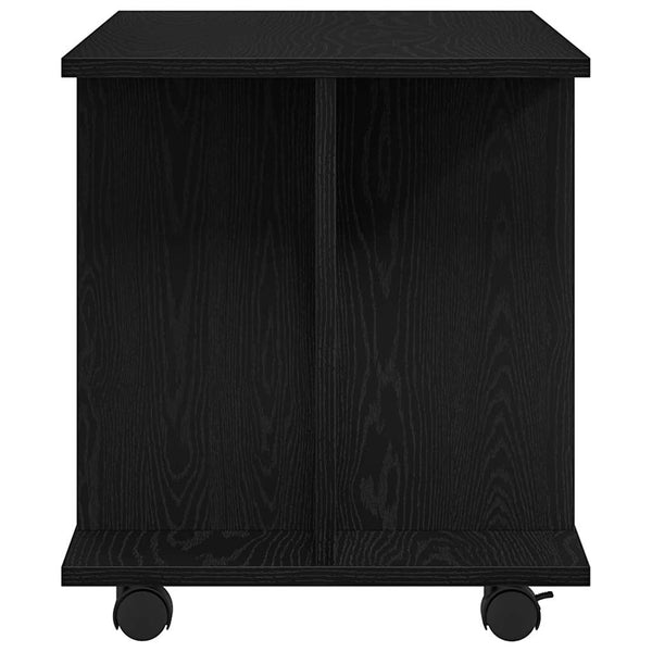 TV-Schrank Schwarz Eichen-Optik Rollen 80x40x45 cm