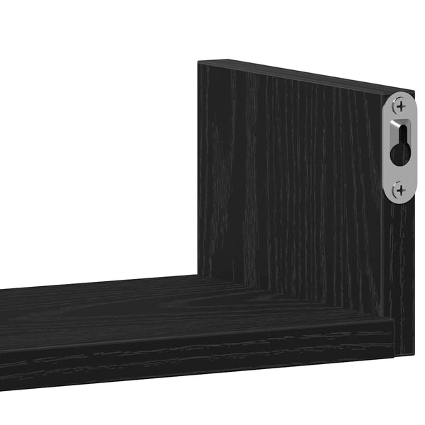 Wandregale 3er Set Schwarz Eiche