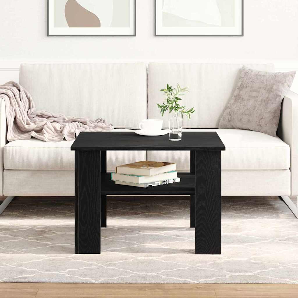 Couchtisch Schwarz Eichenoptik 60x60 cm