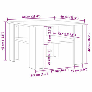 Couchtisch Schwarz Eichenoptik 60x60 cm