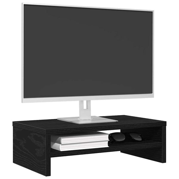 vidaXL Support d'écran chêne noir 42x24x13 cm Bois d'ingénierie