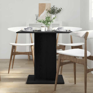vidaXL Table de salle à manger aspect chêne noir 80x80x75 cm en bois d'ingénierie