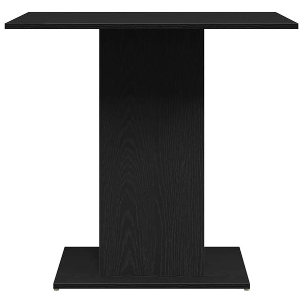 vidaXL Table de salle à manger aspect chêne noir 80x80x75 cm en bois d'ingénierie