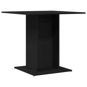 vidaXL Table de salle à manger aspect chêne noir 80x80x75 cm en bois d'ingénierie