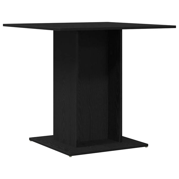 vidaXL Table de salle à manger aspect chêne noir 80x80x75 cm en bois d'ingénierie
