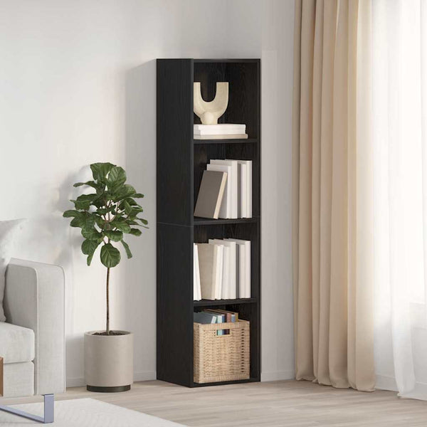 Schwarzes Bücherregal Eichen-Optik