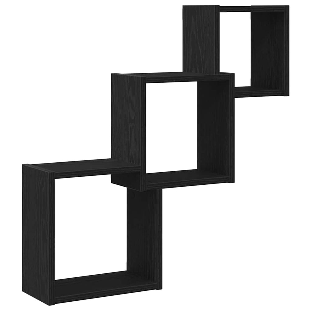 vidaXL Cube Shelves Black Oak Look 68x15x68 cm Engineered Wood
