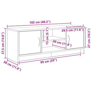 TV-Schrank Eiche Schwarz 102 cm