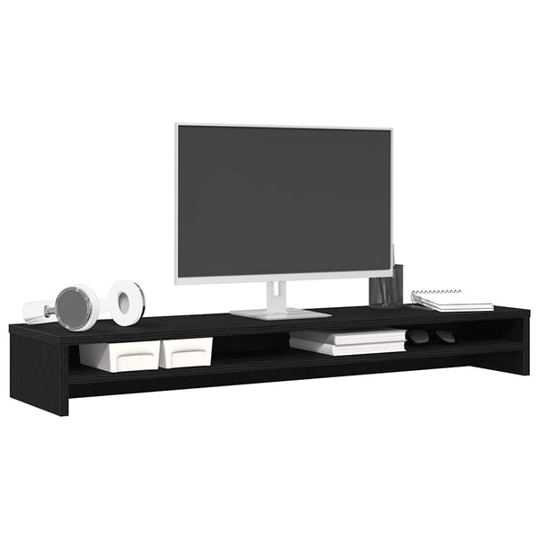 vidaXL Support d'écran chêne noir 100 x 24 x 13 cm Bois d'ingénierie