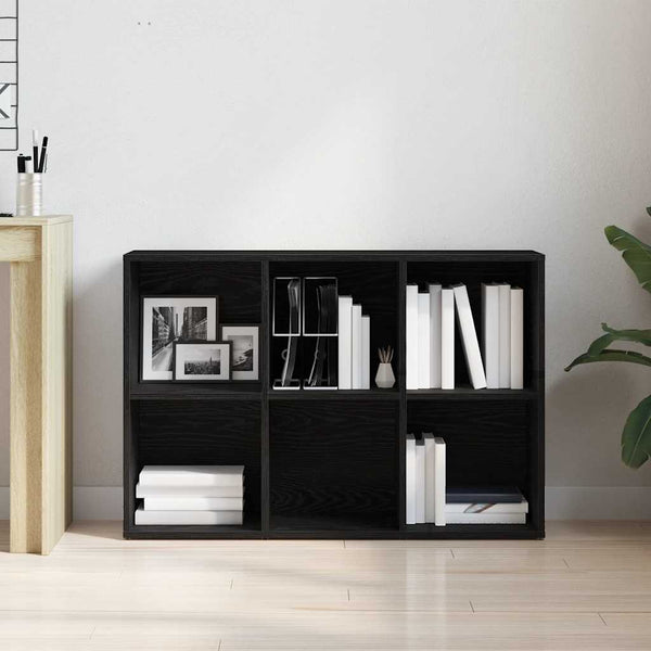 Bücherregal Schwarz Eichen-Optik