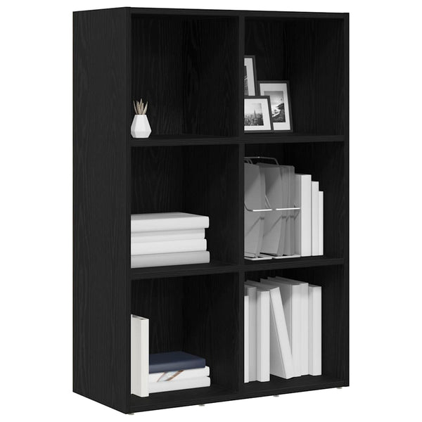 Bücherregal Schwarz Eichen-Optik