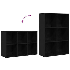Bücherregal Schwarz Eichen-Optik