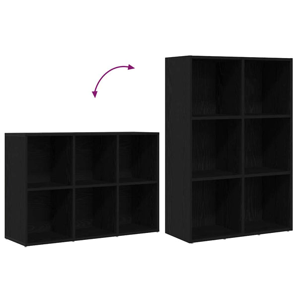 Bücherregal Schwarz Eichen-Optik