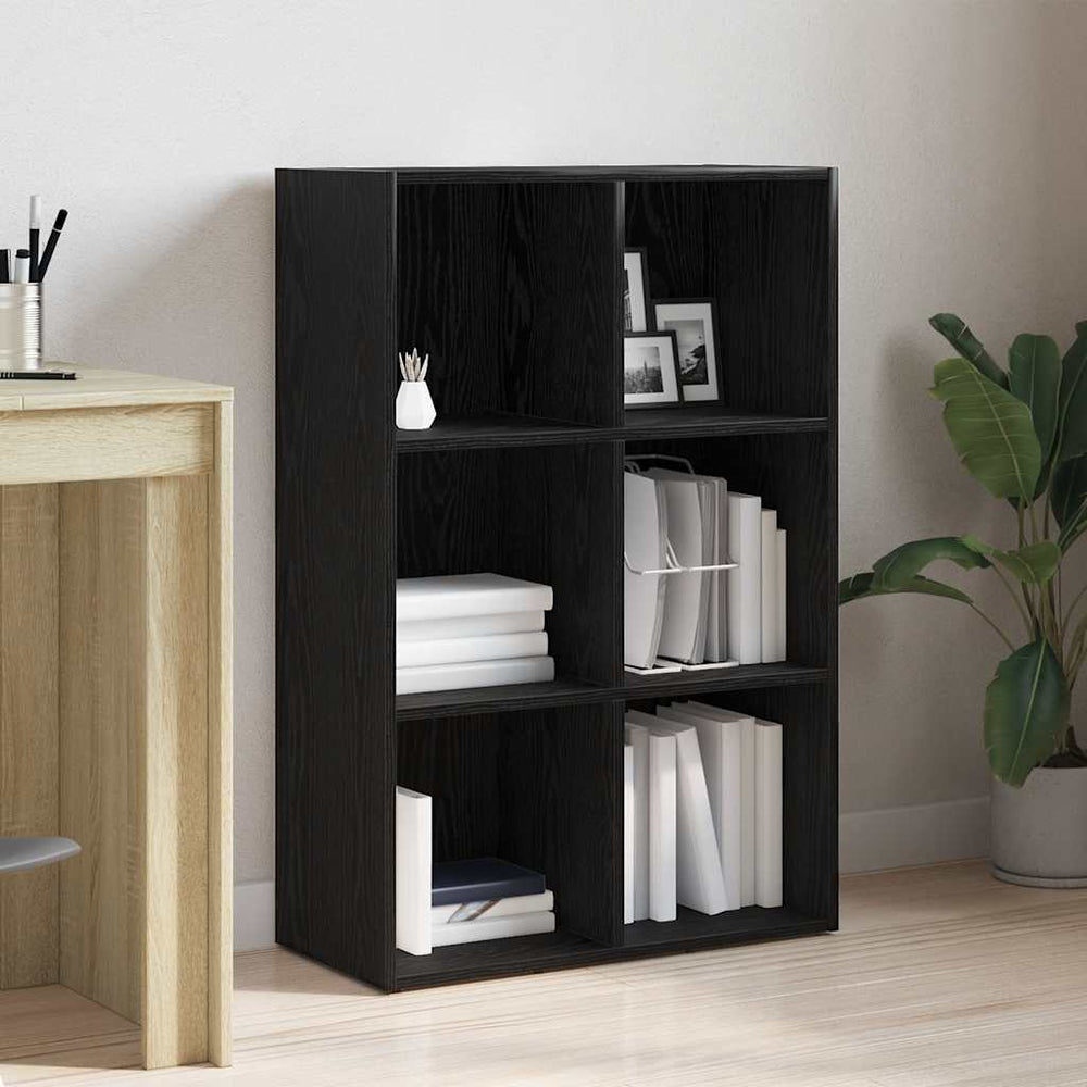 Bücherregal Schwarz Eichen-Optik