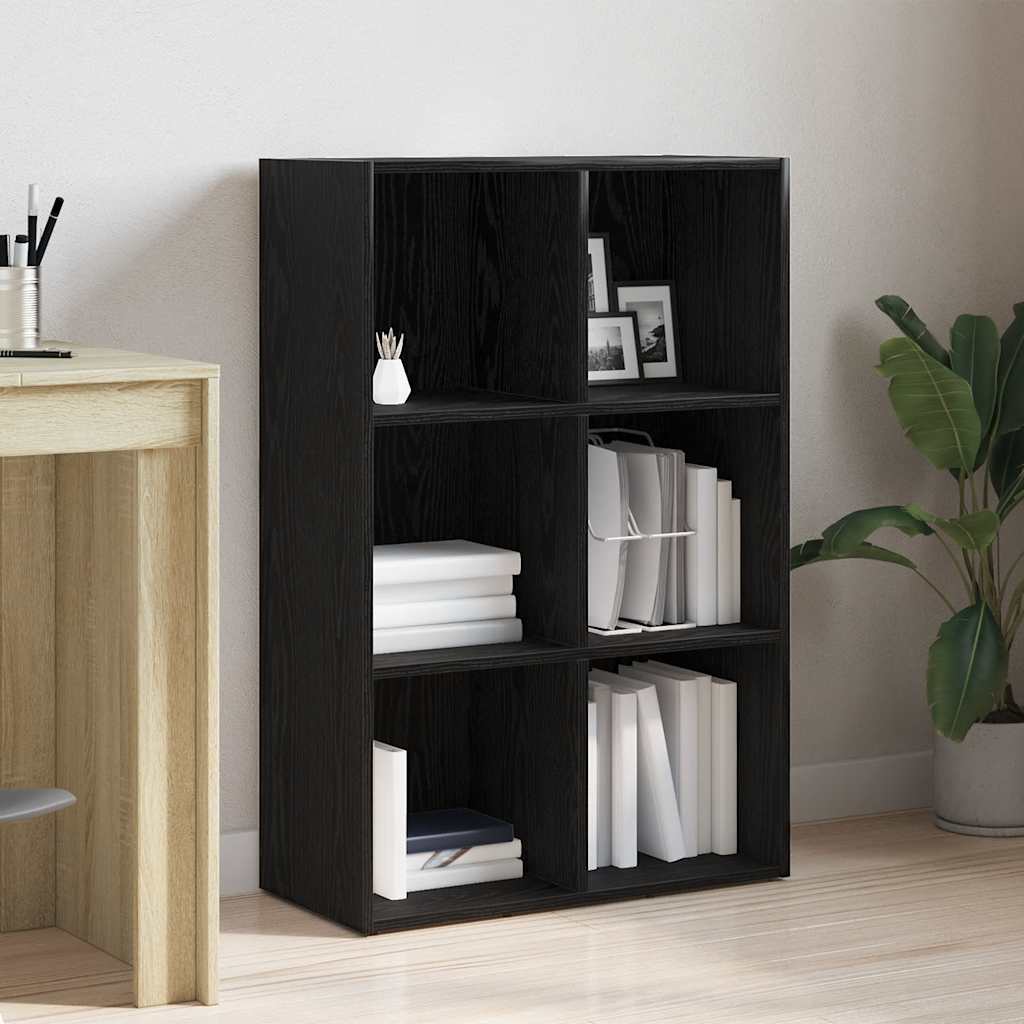 Bücherregal Schwarz Eichen-Optik