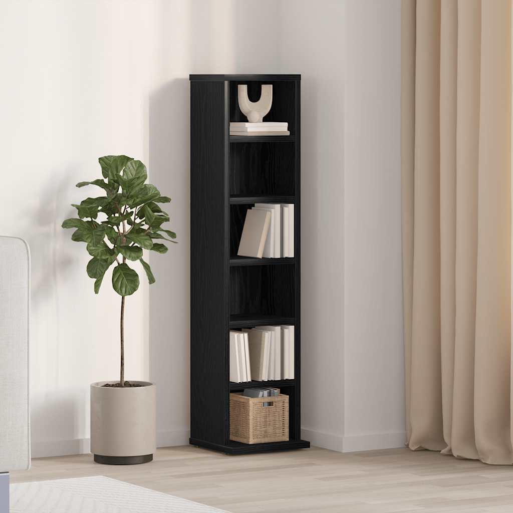 CD-Schrank, Schwarz Eichen-Optik, 88cm