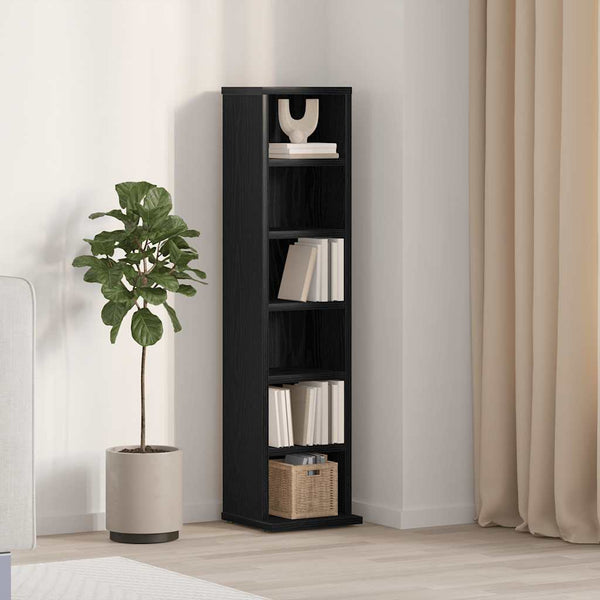 CD-Schrank, Schwarz Eichen-Optik, 88cm