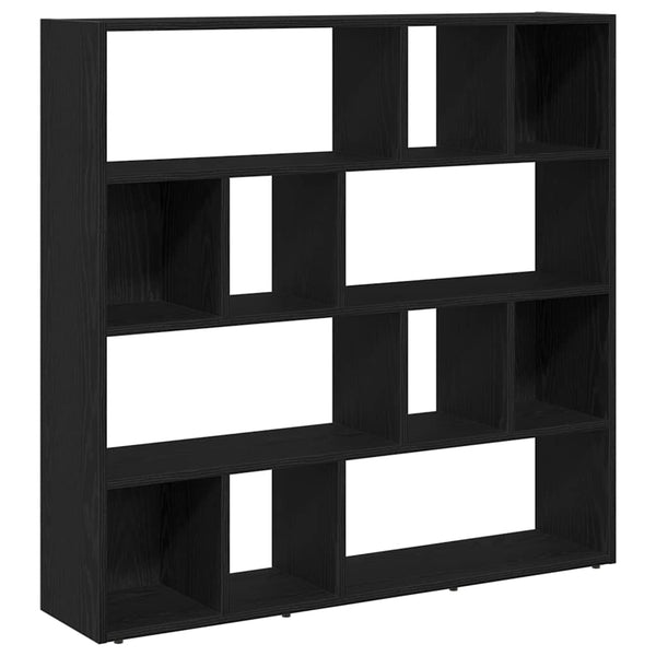 Eiche Schwarz Bücherregal Raumteiler 105x102 cm