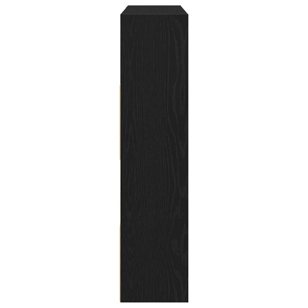 Eiche Schwarz Bücherregal Raumteiler 105x102 cm