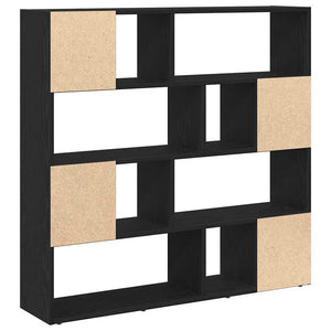 Eiche Schwarz Bücherregal Raumteiler 105x102 cm