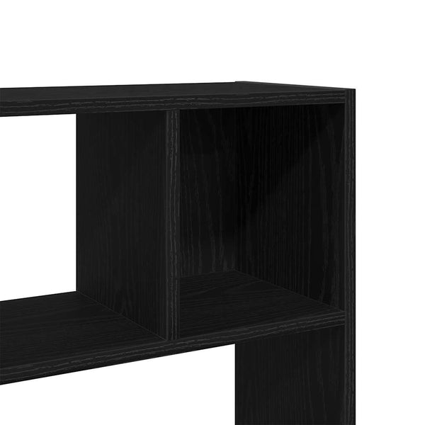Eiche Schwarz Bücherregal Raumteiler 105x102 cm