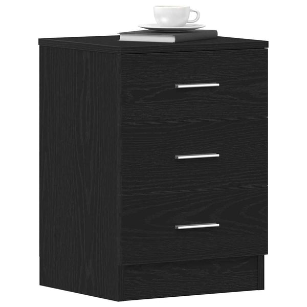 vidaXL Table de chevet en chêne noir 38x35x55 cm, bois d'ingénierie