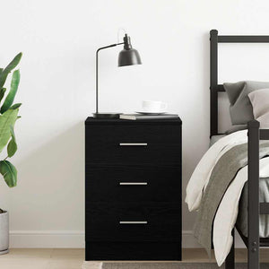vidaXL Table de chevet en chêne noir 38x35x55 cm, bois d'ingénierie