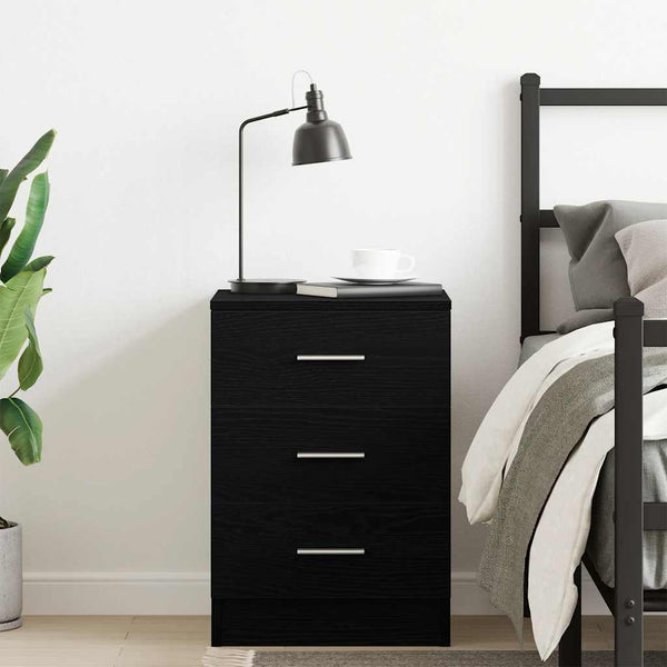 vidaXL Table de chevet en chêne noir 38x35x55 cm, bois d'ingénierie