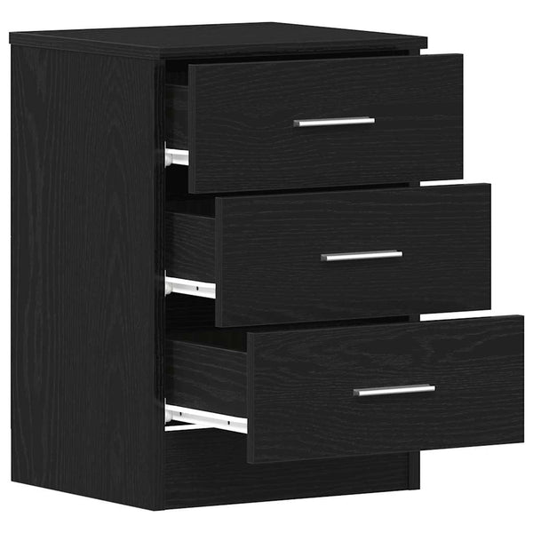 vidaXL Table de chevet en chêne noir 38x35x55 cm, bois d'ingénierie