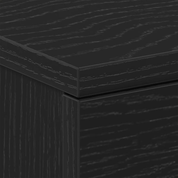 vidaXL Table de chevet en chêne noir 38x35x55 cm, bois d'ingénierie