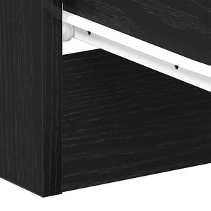 vidaXL Table de chevet en chêne noir 38x35x55 cm, bois d'ingénierie
