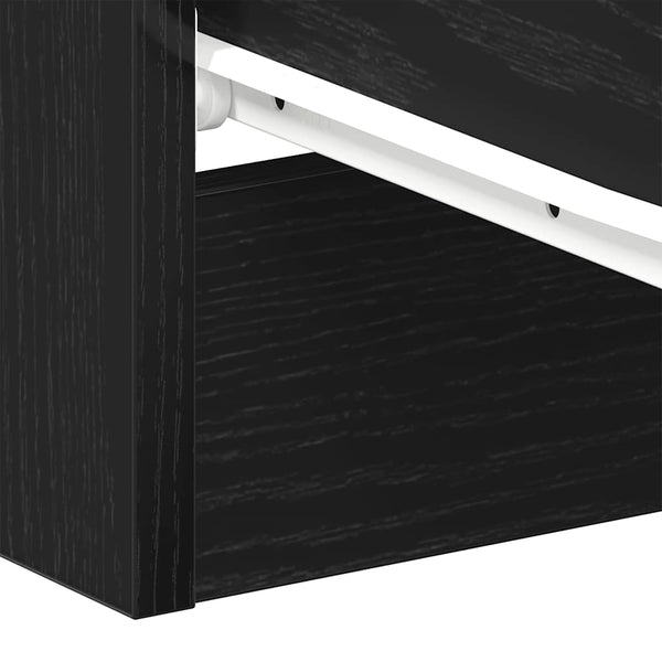 vidaXL Table de chevet en chêne noir 38x35x55 cm, bois d'ingénierie