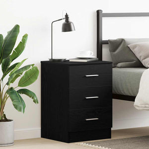 vidaXL Table de chevet en chêne noir 38x35x55 cm, bois d'ingénierie