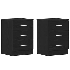Nachttische 2er Set Schwarze Eiche