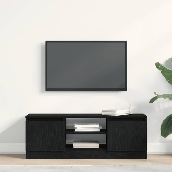 TV-Schrank Schwarz Eichen-Optik 102 cm