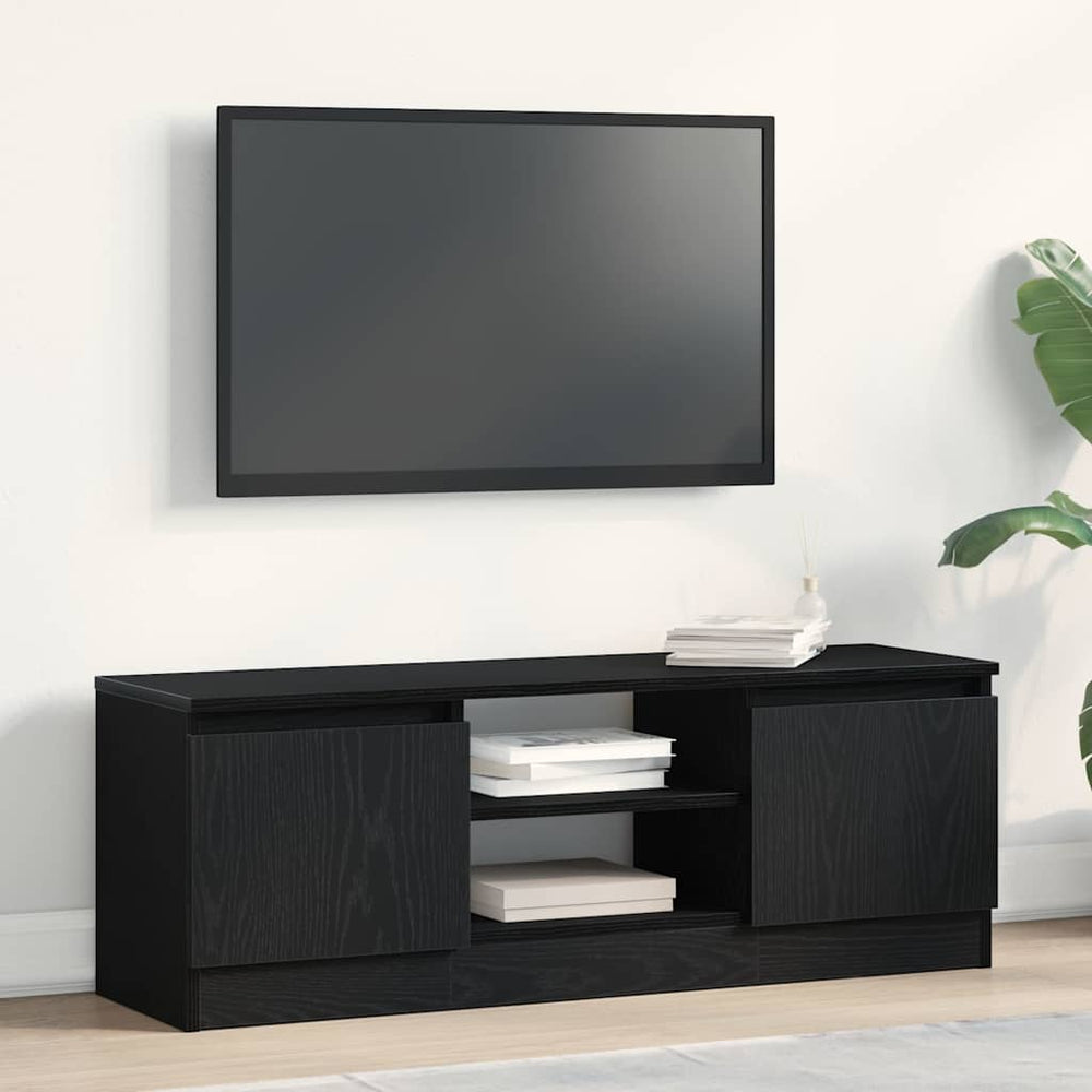 TV-Schrank Schwarz Eichen-Optik 102 cm