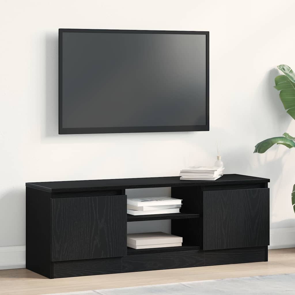 TV-Schrank Schwarz Eichen-Optik 102 cm