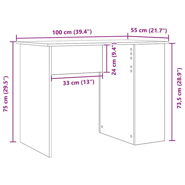 Schreibtisch Schwarze Eiche 100 cm
