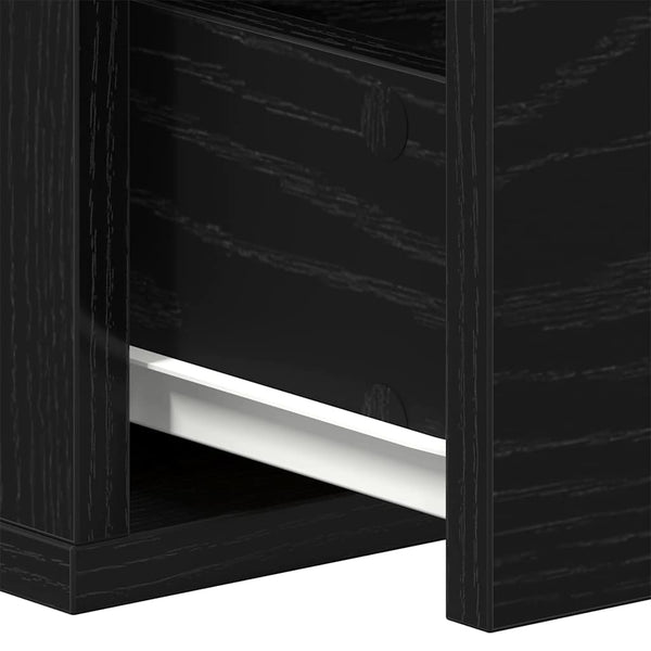Wandschrank Schwarz Eichen-Optik 60 cm