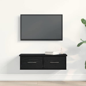Wandschrank Schwarz Eichen-Optik 60 cm