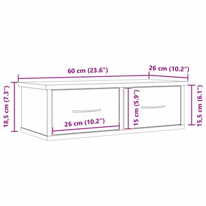 Wandschrank Schwarz Eichen-Optik 60 cm