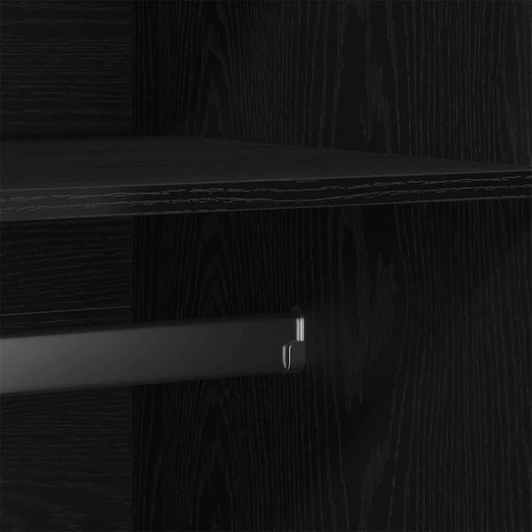 Kleiderschrank Schwarz Eichen-Optik 90x52x200 cm