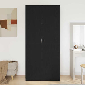 Kleiderschrank Schwarz Eichen-Optik 90x52x200 cm