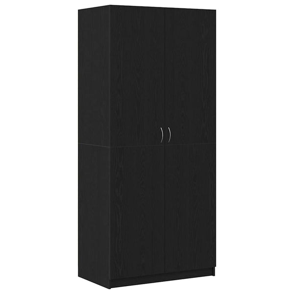 Kleiderschrank Schwarz Eichen-Optik 90x52x200 cm