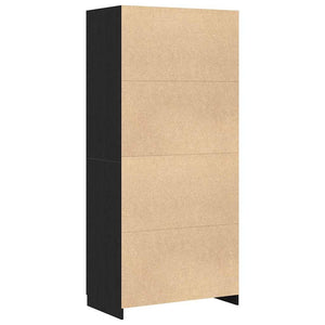 Kleiderschrank Schwarz Eichen-Optik 90x52x200 cm
