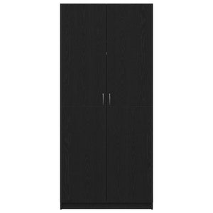 Kleiderschrank Schwarz Eichen-Optik 90x52x200 cm