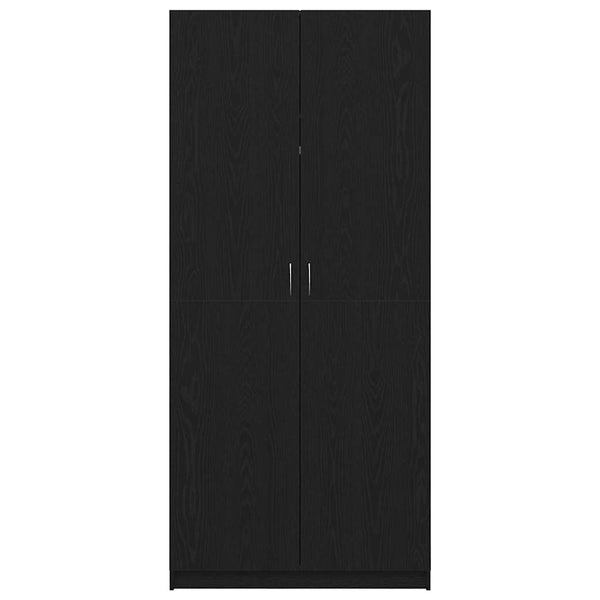 Kleiderschrank Schwarz Eichen-Optik 90x52x200 cm