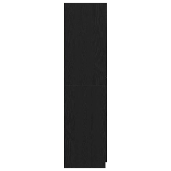 Kleiderschrank Schwarz Eichen-Optik 90x52x200 cm