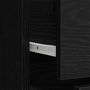 Kleiderschrank Schwarz Eichen-Optik 80x52x180 cm